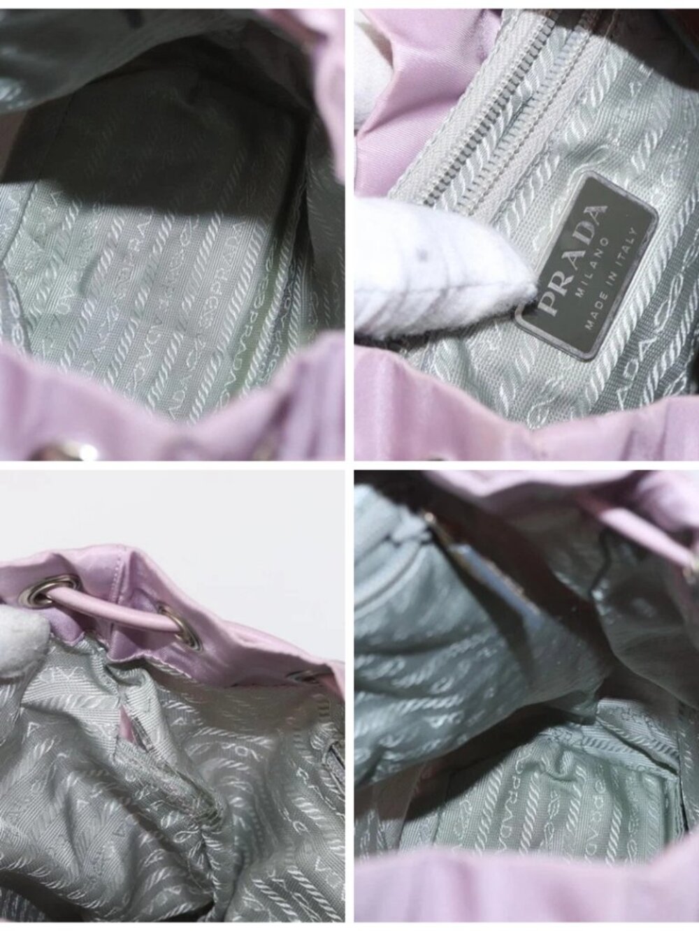 PRADA Backpack Nylon Pink Silver Auth 163327A - Picture 15 of 16